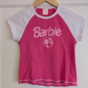 Barbie Pink and White Short Sleeve Tee